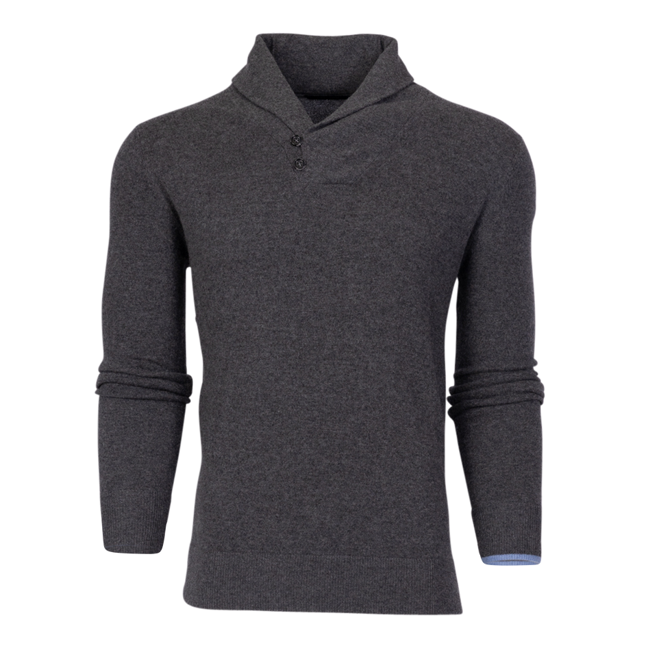 Greyson Clothiers Narragansett Shawl Sweater in DARK GREY HEATHER