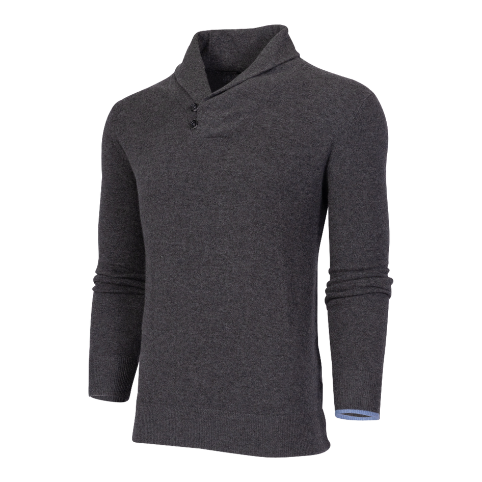 Greyson Clothiers Narragansett Shawl Sweater in DARK GREY HEATHER