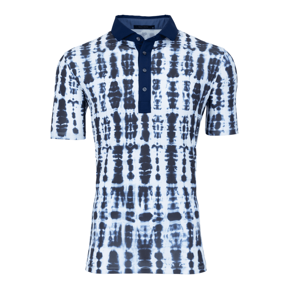 Greyson Clothiers Shibori Polo in MALTESE BLUE