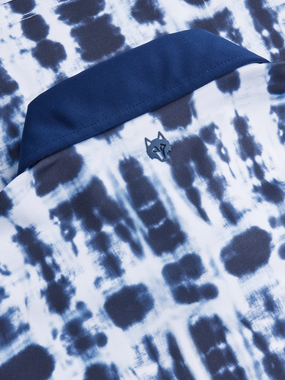 Greyson Clothiers Shibori Polo in MALTESE BLUE