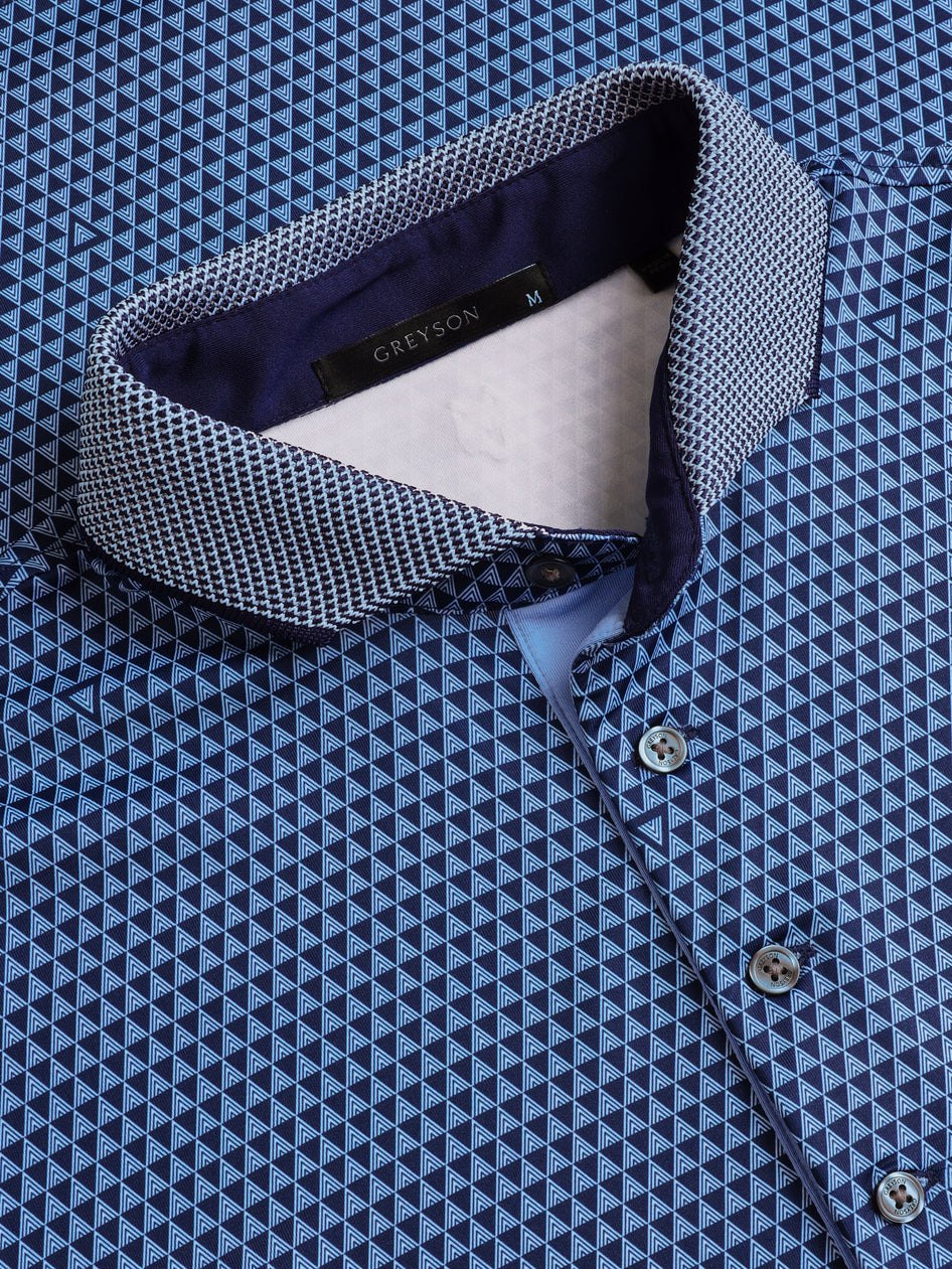 Greyson Clothiers Volcano Diaries Polo in MALTESE BLUE
