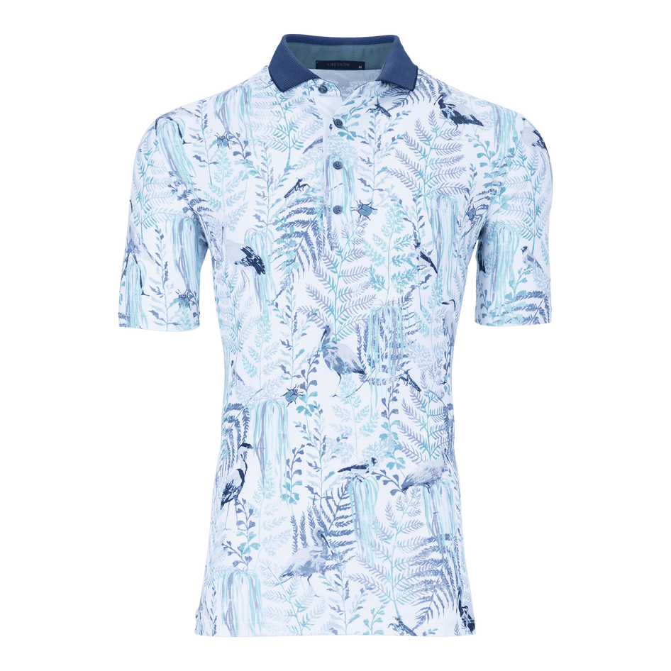 Greyson Clothiers Bird Song Polo in ARCTIC