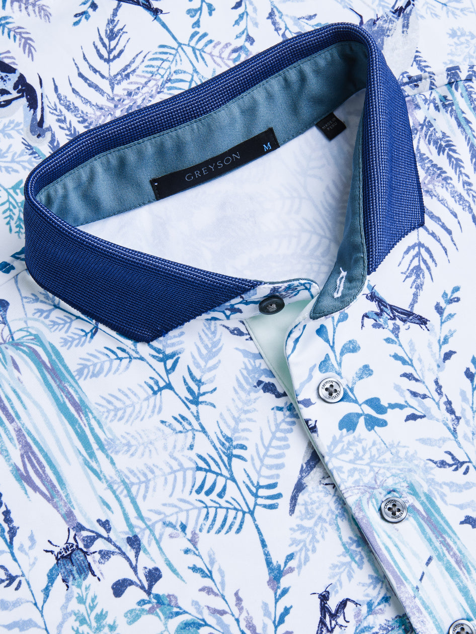 Greyson Clothiers Bird Song Polo in ARCTIC