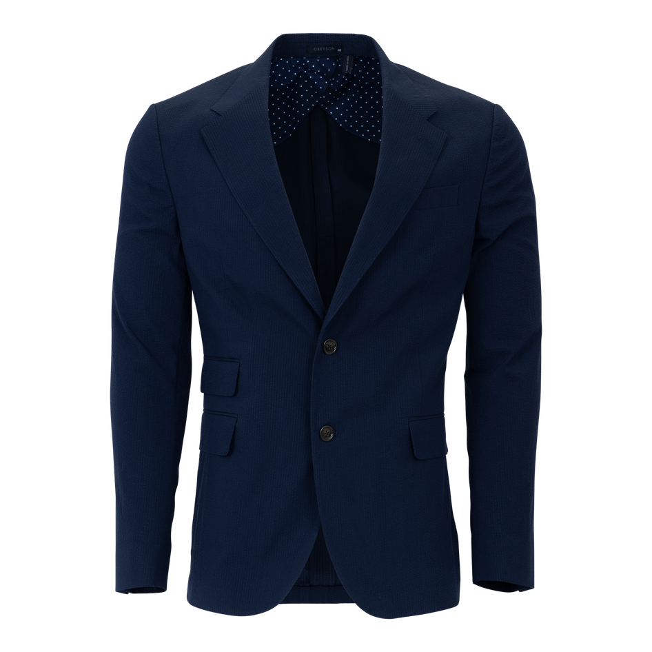 Greyson Clothiers Rhodes Seersucker Blazer in MALTESE BLUE