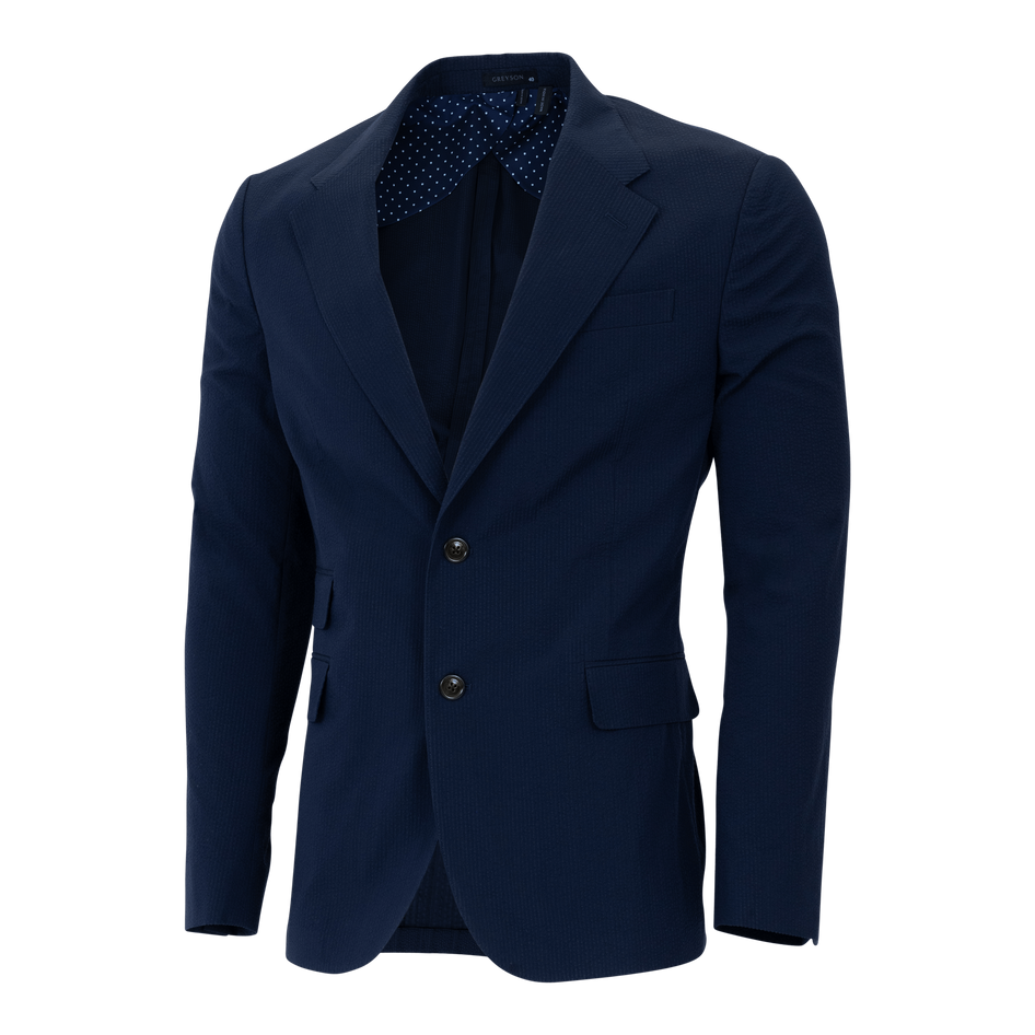 Greyson Clothiers Rhodes Seersucker Blazer in MALTESE BLUE