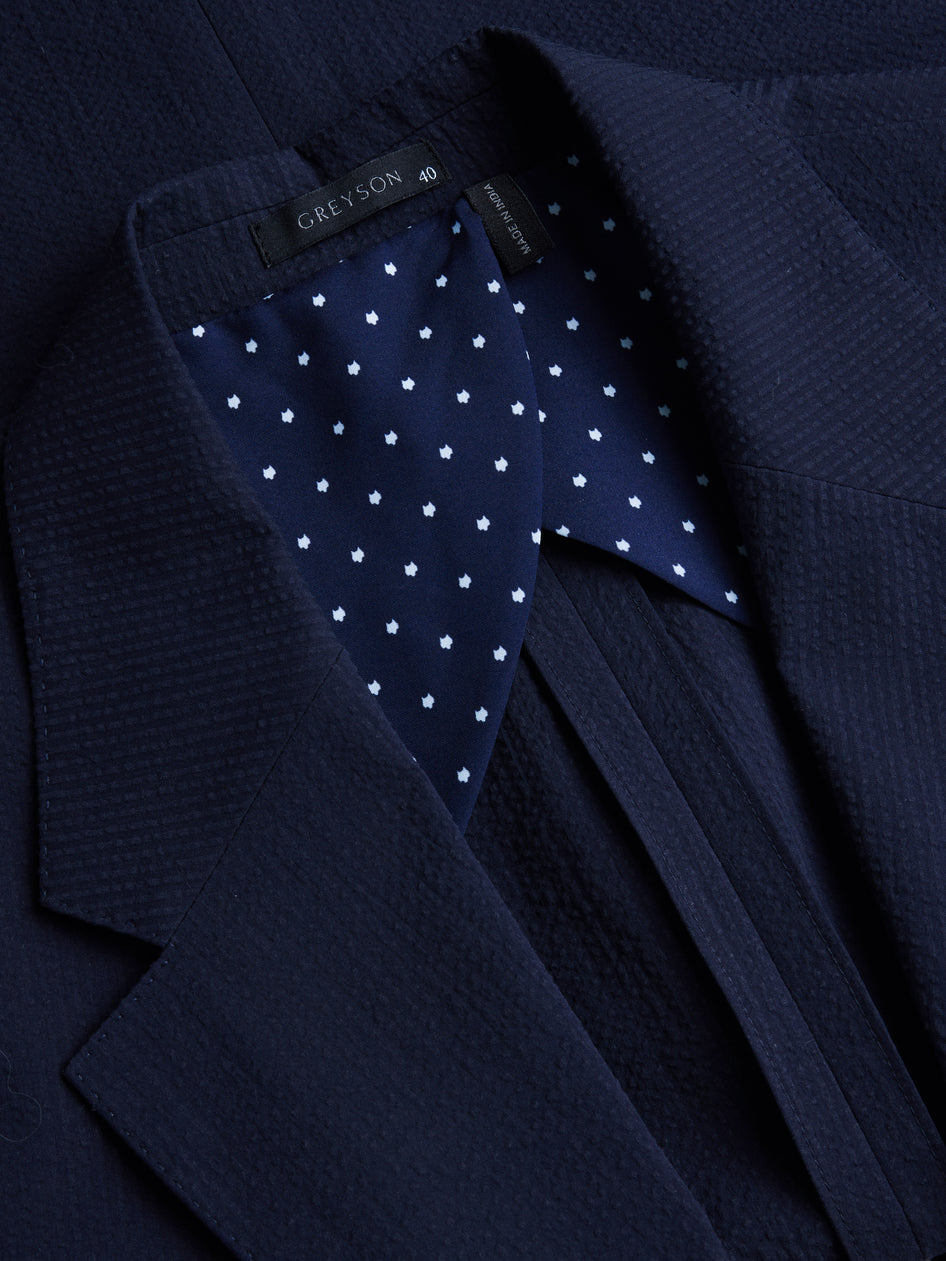 Greyson Clothiers Rhodes Seersucker Blazer in MALTESE BLUE