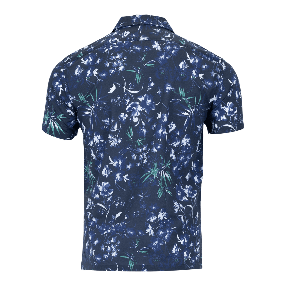 Greyson Clothiers Dark Floral Lincoln Camp Shirt in MALTESE BLUE