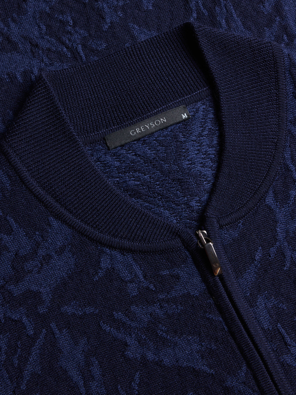 Greyson Clothiers Midas Wolf Sagaponack Ultra Light Full-Zip Sweater