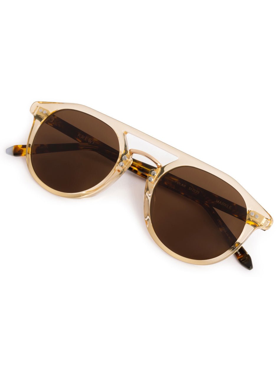 Greyson Clothiers GREYSON X KREWE Markle Polarized Sunglasses in CHAMPAGNE RUE TORTOISE 18K