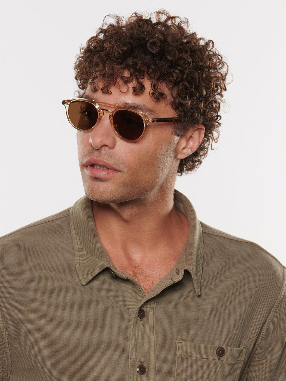 Greyson Clothiers GREYSON X KREWE Markle Polarized Sunglasses in CHAMPAGNE RUE TORTOISE 18K