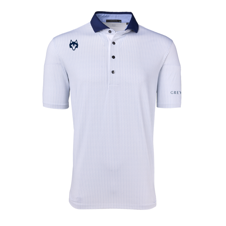Greyson Clothiers Players Club Herringbow Polo in ARCTIC