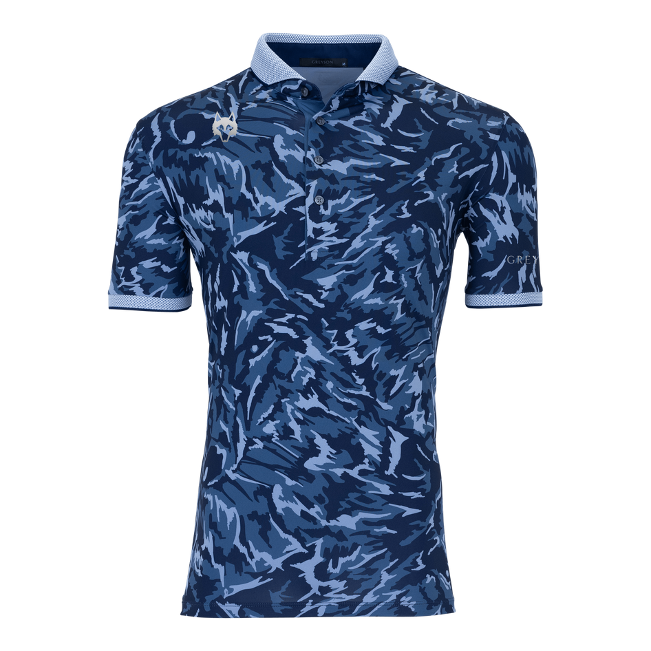 Greyson Clothiers Players Club Midas Wolf Camo Polo in FJORD