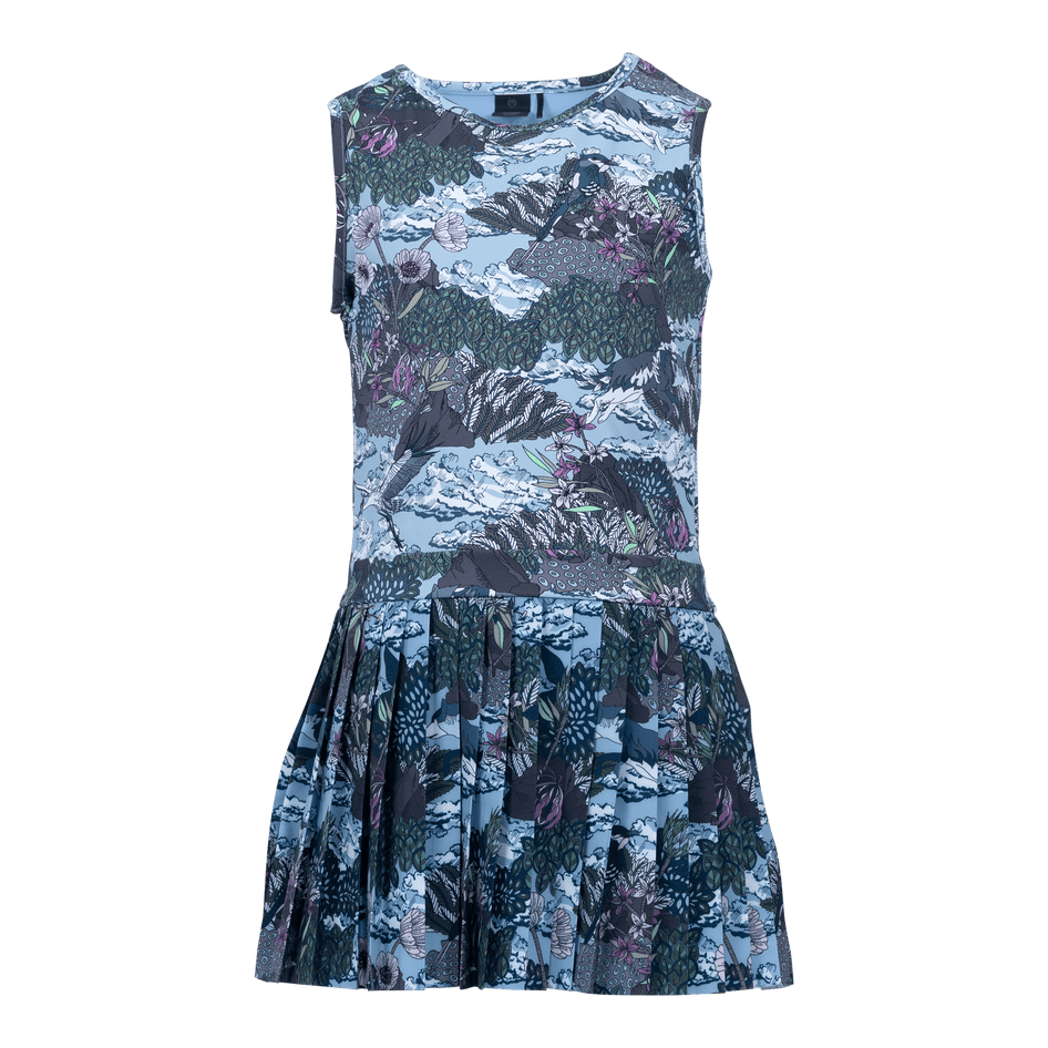 Greyson Clothiers Girl's In the Clouds Leo Dress in WOLF BLUE