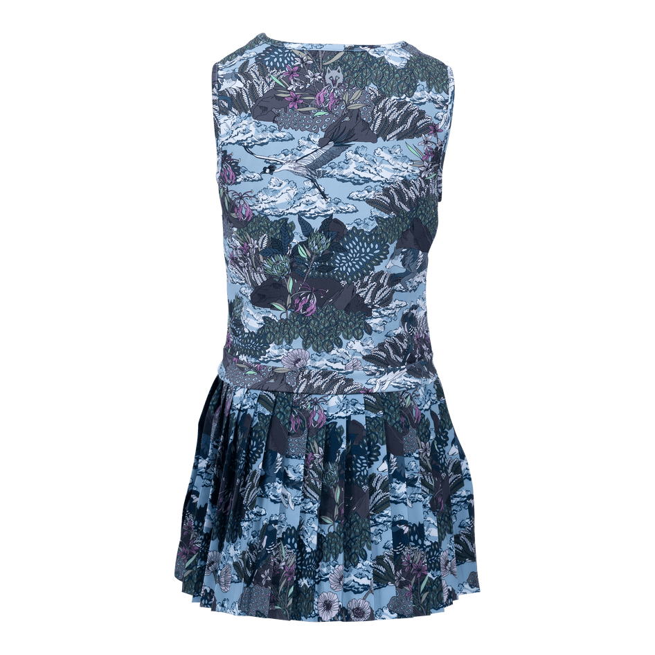 Greyson Clothiers Girl's In the Clouds Leo Dress in WOLF BLUE