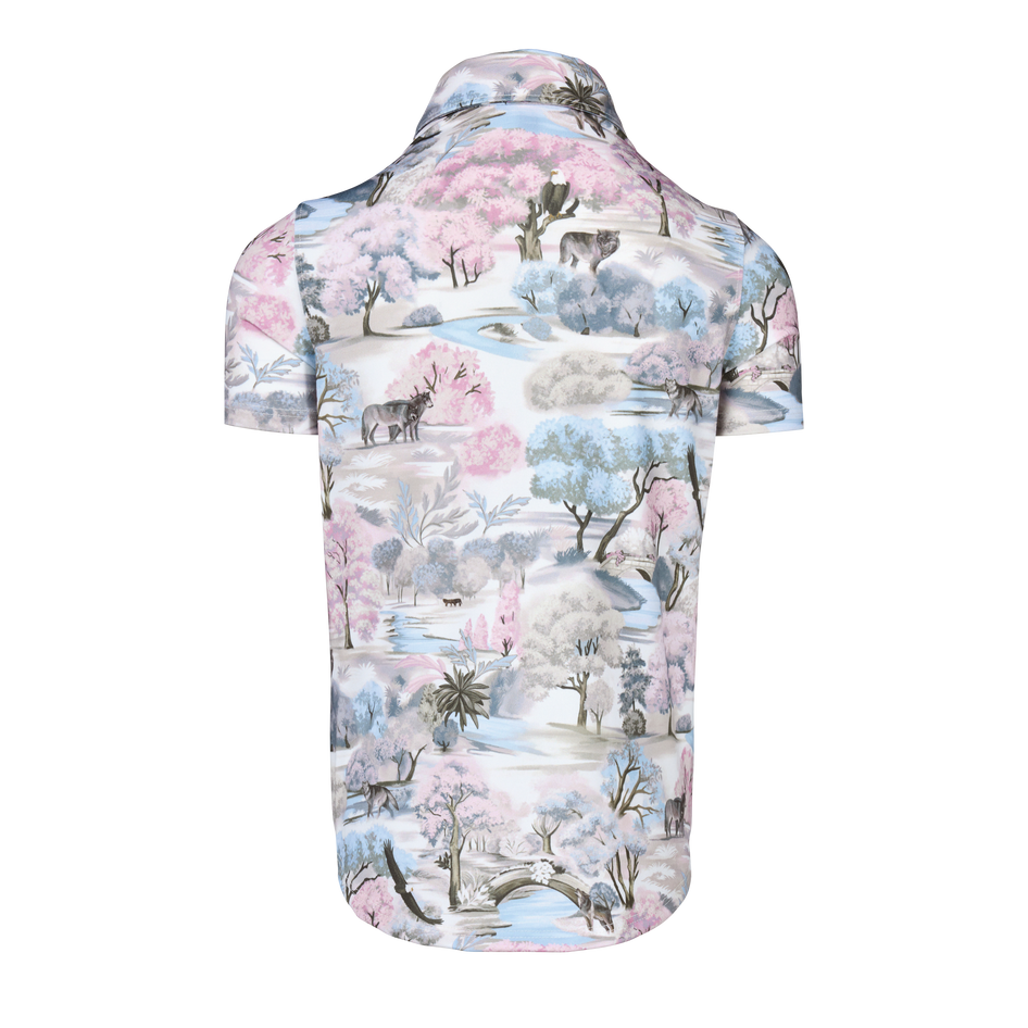 Greyson Clothiers Girls' Scarlett Wolves Roam Short Sleeve Polo