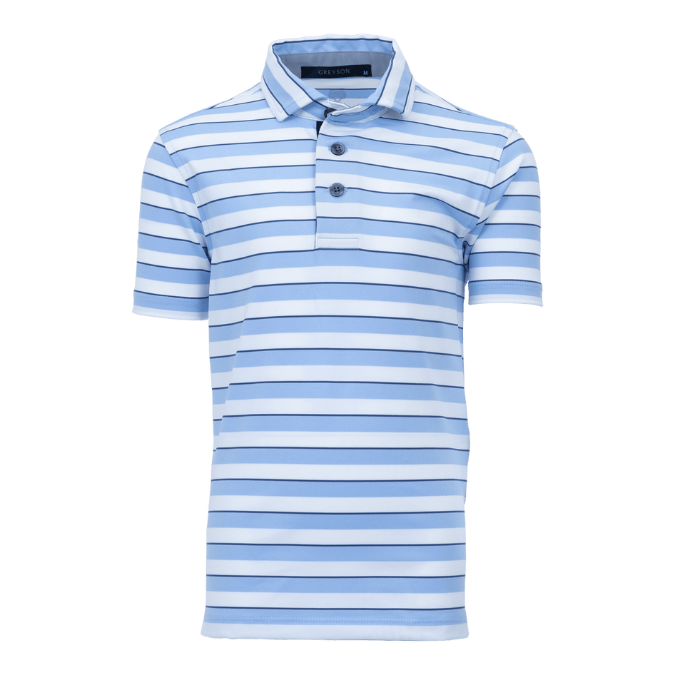 Greyson Clothiers Boy's Wolastoq Polo in DELPHINIUM/ARCTIC/FALCON