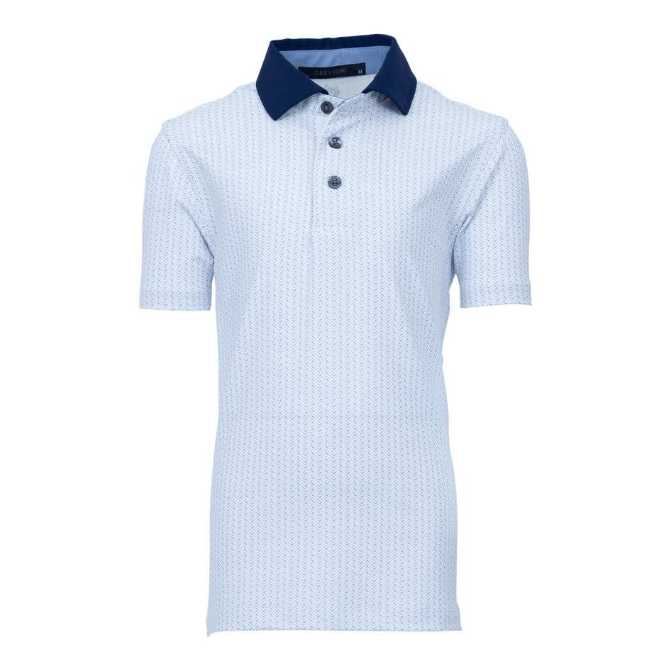 Greyson Clothiers Boy's Herringbow Polo in ARCTIC
