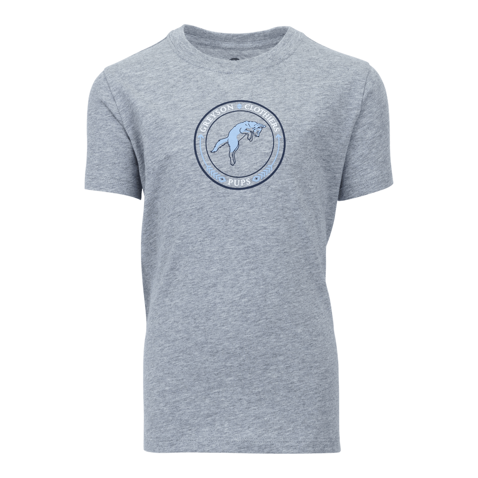 Greyson Clothiers Youth Playing Wolf Tee in LIGHT GREY HEATHER