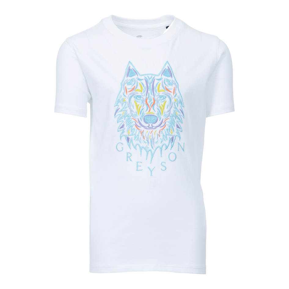 Greyson Clothiers Girl's Rainbow Wolf Tee in ARCTIC