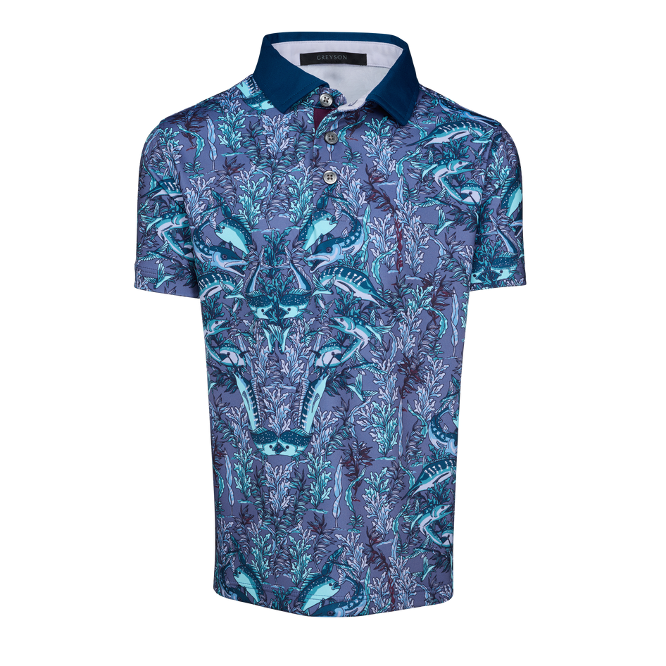 Greyson Clothiers Boy's Marlin Curiosities Short Sleeve Polo