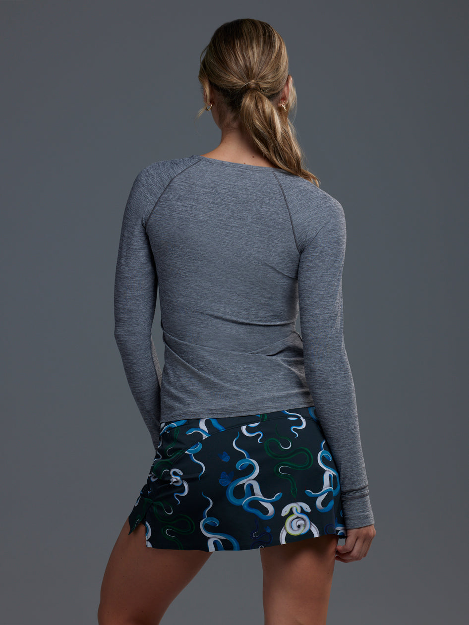 Greyson Clothiers Tulia Melange Top in SMOKE HEATHER