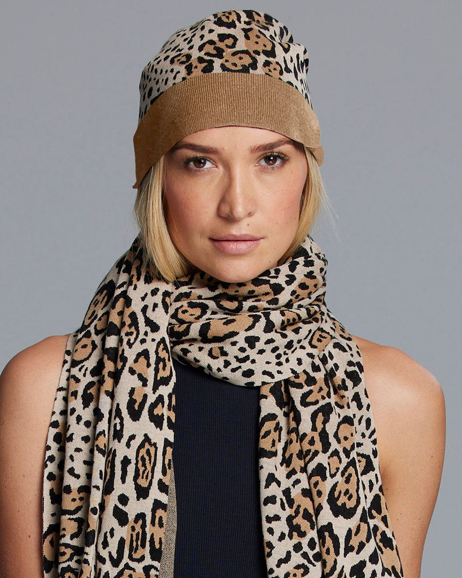 Greyson Clothiers Tache Leopard Beanie in GOLDEN