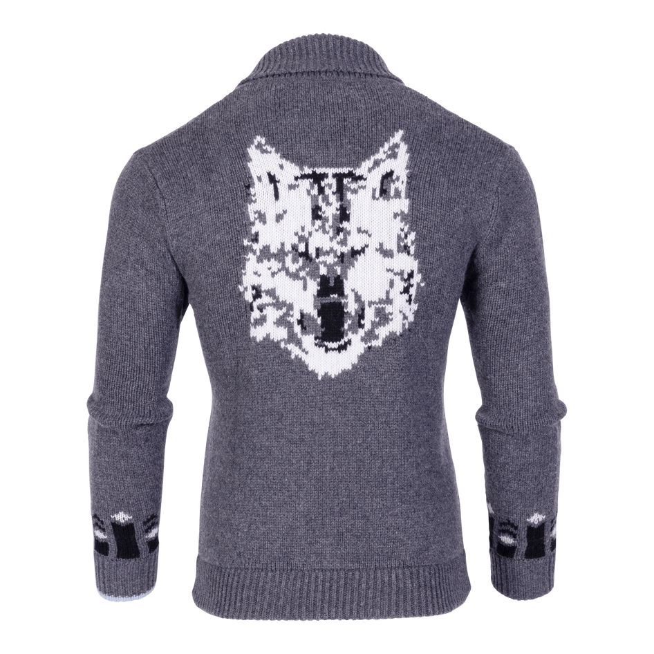 Greyson Clothiers Arctic Wolf Shawl Cardigan in DARK GREY HEATHER