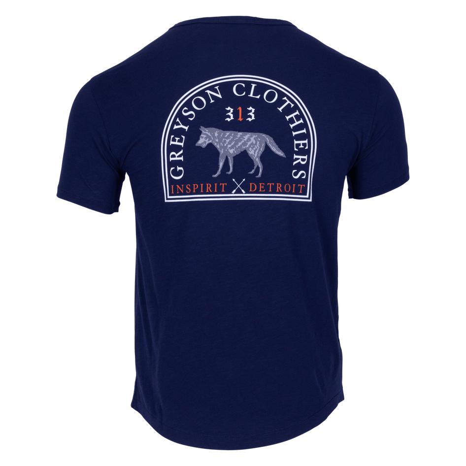 Greyson Clothiers 313 Inspirit Wolf Tee in MALTESE BLUE