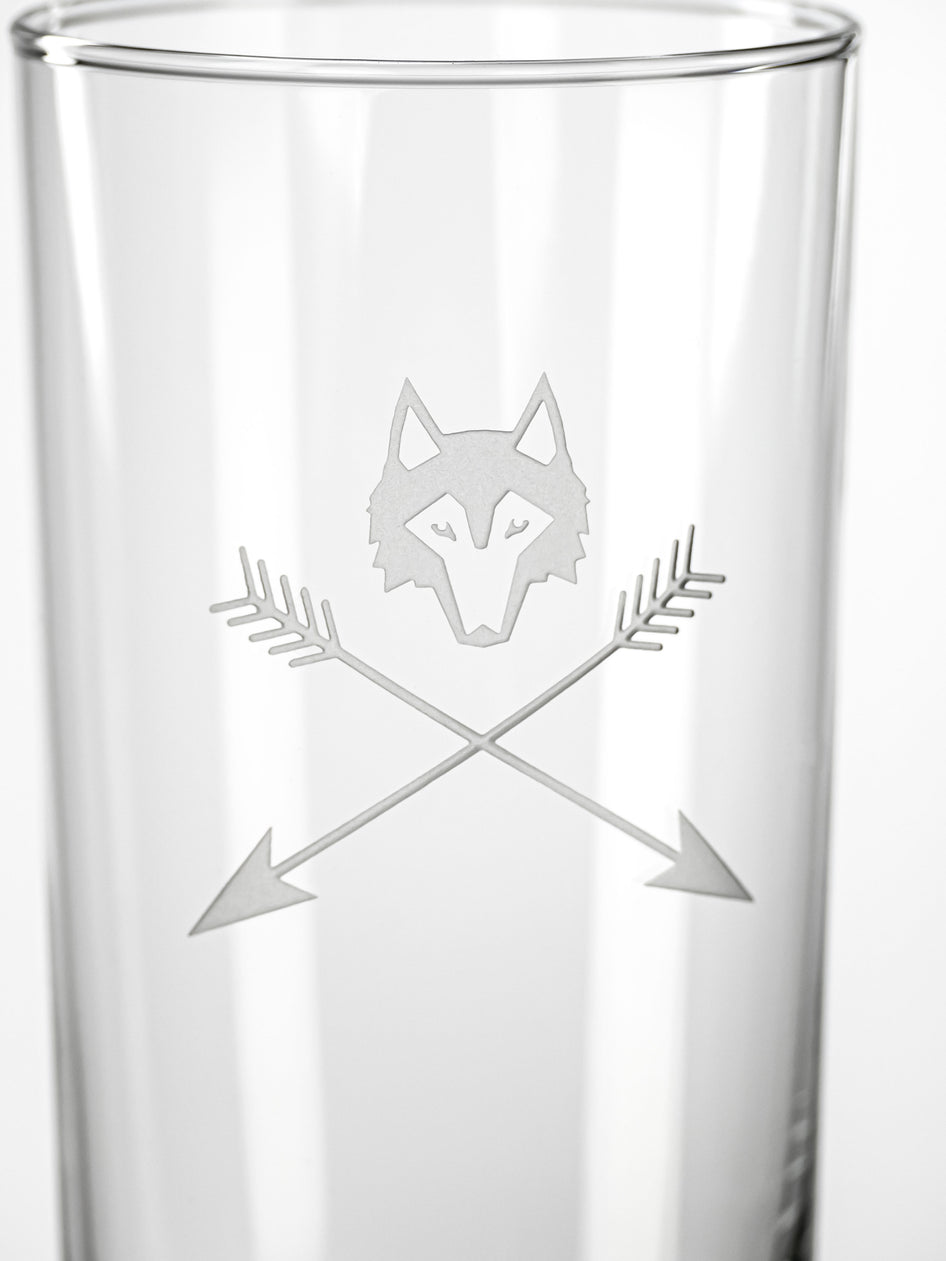Greyson Clothiers Wolf and Arrows High Ball Glass Set in CLEAR